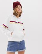 Hollister Overhead Windbreaker With Rainbow Stripe - White