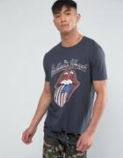 Asos Rolling Stones Band T-shirt With Extreme Distress And Heavy Wash - Gray