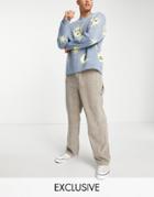 Reclaimed Vintage Inspired Carpenter Pants In Gray Corduroy