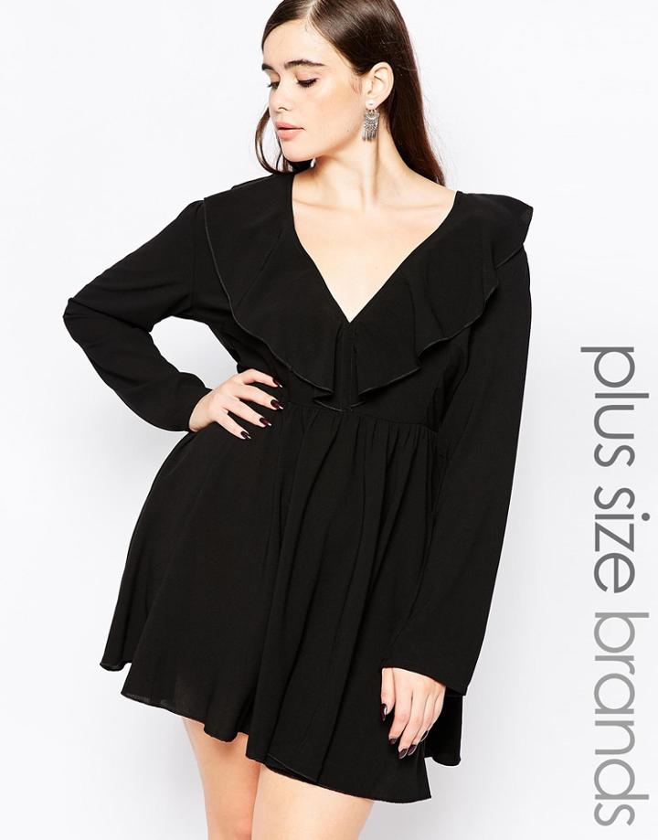 Missguided Plus Frill Swing Dress - Black