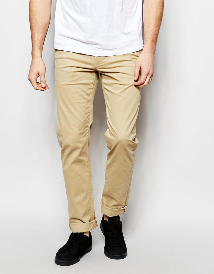 Farah Chino In Slim Fit Stretch Cotton - Sand