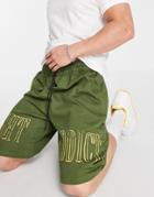 Night Addict Printed Shorts In Bottle Green