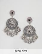 Reclaimed Vintage Inspired Multi Coin Earrings - Silver