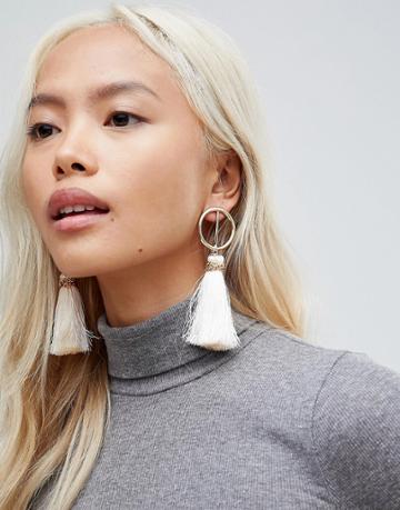 Ashiana Tassel Earrings - Cream