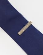 Asos Design Wedding Tie Bar With Greek Wave In Gold Tone