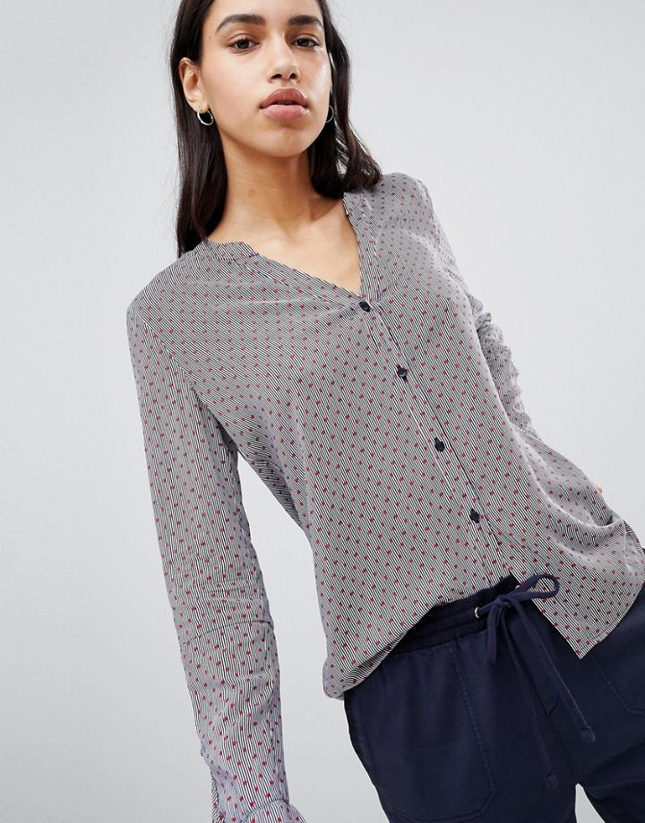 Esprit Polka Dot And Stripe Shirt - Multi