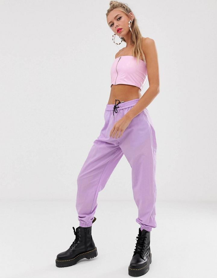 Asos Design Shell Jogger In Lilac - Purple