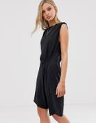 Allsaints Duma Jersey Asymmetric Mini Dress - Blue