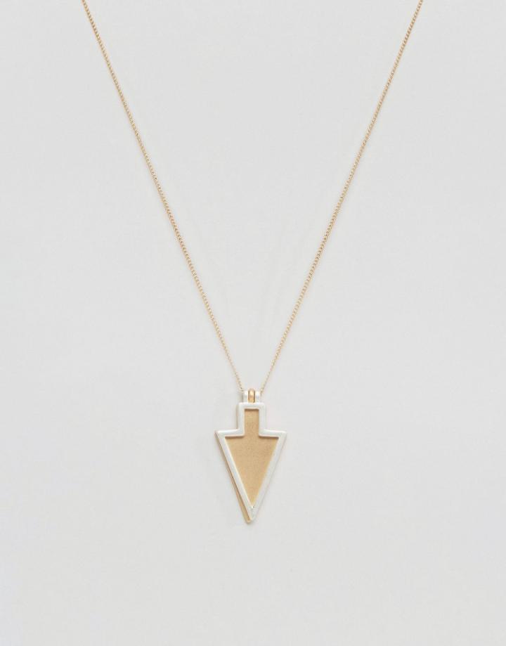 Nylon Arrow Necklace - Gold