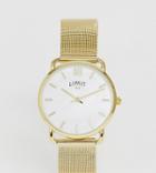 Limit Mesh Watch In Gold 33mm Exclusive To Asos