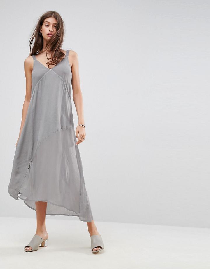 Asos Washed Paneled Maxi Dress - Gray
