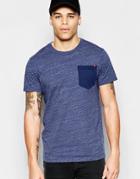 G-star T-shirt Riban Crew Neck In Dark Blue Heather - Sapphire Blue Htr