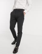 Asos Design Wedding Skinny Suit Pants In Charcoal Four Way Stretch-grey
