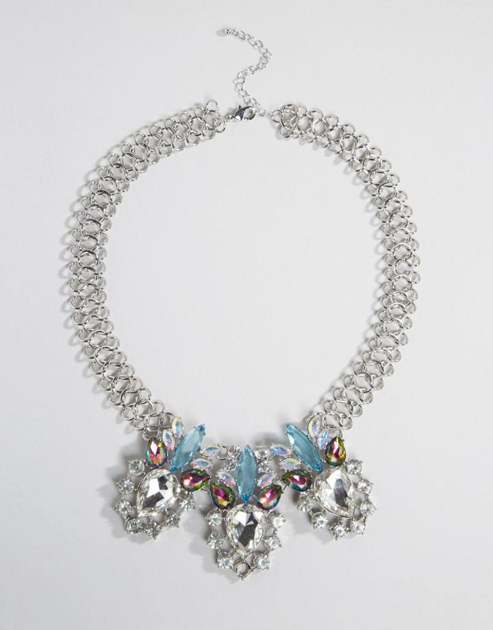 Nylon Statement Necklace - Silver