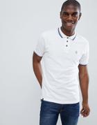 Le Breve Tipping Slim Fit Polo Shirt - White