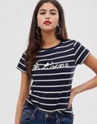 French Connection Top Stripe T-shirt-blue