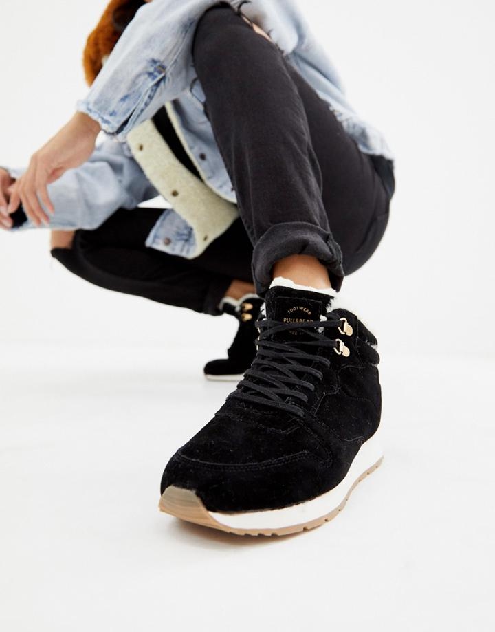 Pull & Bear Micro Boot With Eva Sole - Black