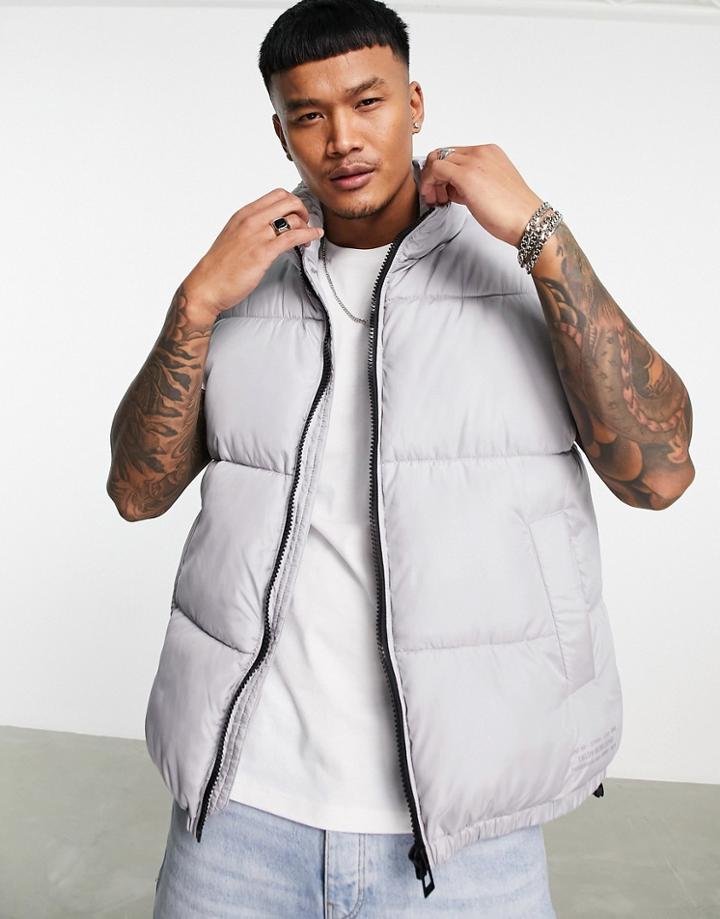 Topman Puffer Vest In Pale Blue