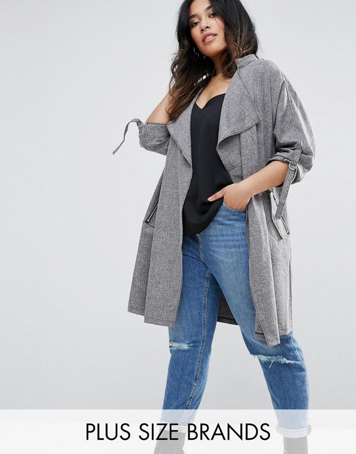 New Look Plus Duster Jacket - Black