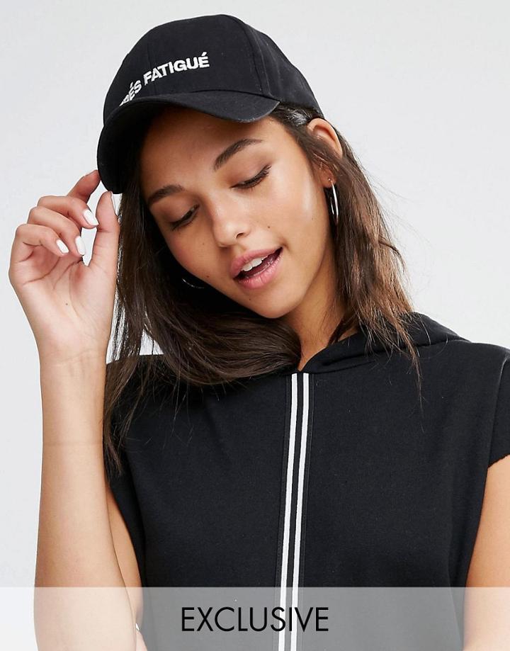 Asolescent Clothing Tres Fatigue Embroidered Baseball Cap - Black