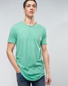 Le Breve Raw Edge Longline T-shirt - Green