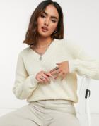 Jdy V-neck Sweater In Cream-white