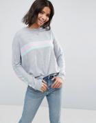 Asos Sweater In Oversize With Stripe - Gray