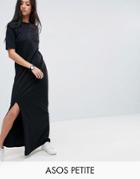 Asos Petite Basic T-shirt Casual Maxi Dress - Black