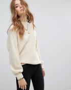 Moon River Cocoon Sleeves Sweater - White