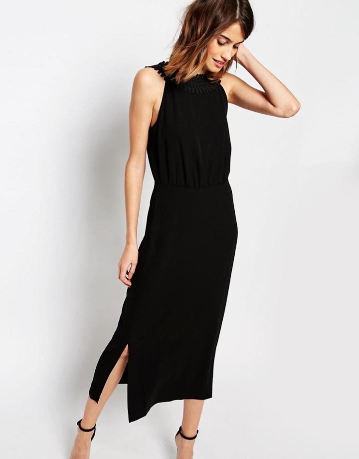 Warehouse Criss Cross Dress - Black