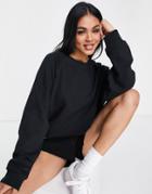 Asos Design Super Oversized Sporty Sweatshirt In Black