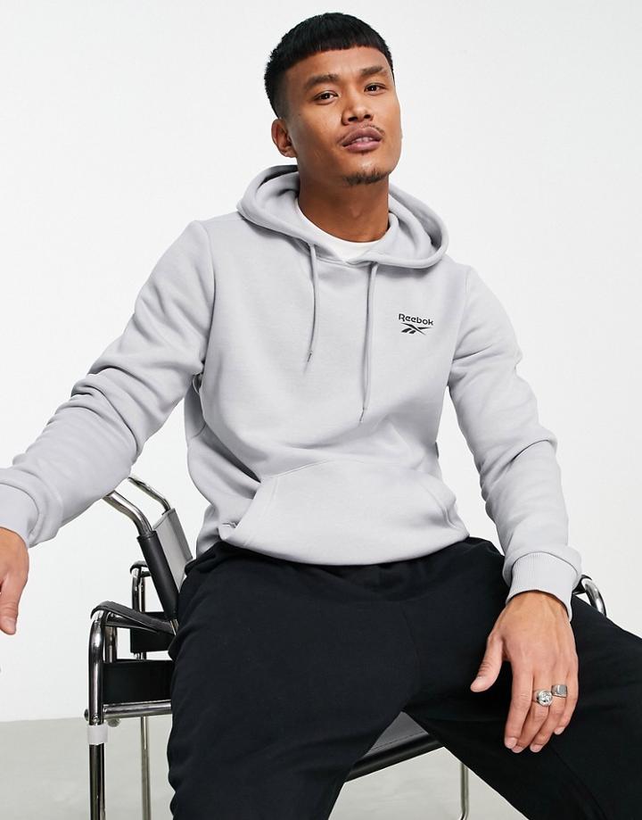 Reebok Small Logo Hoodie In Gray