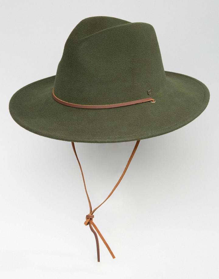 Brixton Wide Brim Hat Field - Green