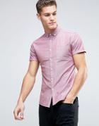 Asos Skinny Casual Oxford Shirt In Red - Red