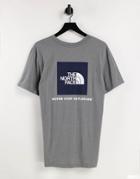 The North Face Nse Box Back Print T-shirt In Gray-grey