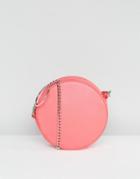 Asos Round Cross Body Bag With Ring Detail Chain - Pink