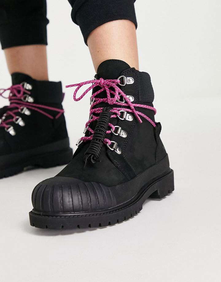 Timberland Heritage Rubber Toe Boots In Black