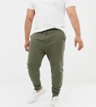 Asos Design Plus Skinny Sweatpants In Khaki - Green