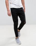 Good For Nothing Super Skinny Jeans In Black With Distressing - Black