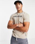 Hollister Front Logo T-shirt In Tan-brown