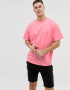 Asos Design Oversized T-shirt With Crew Neck In Pink