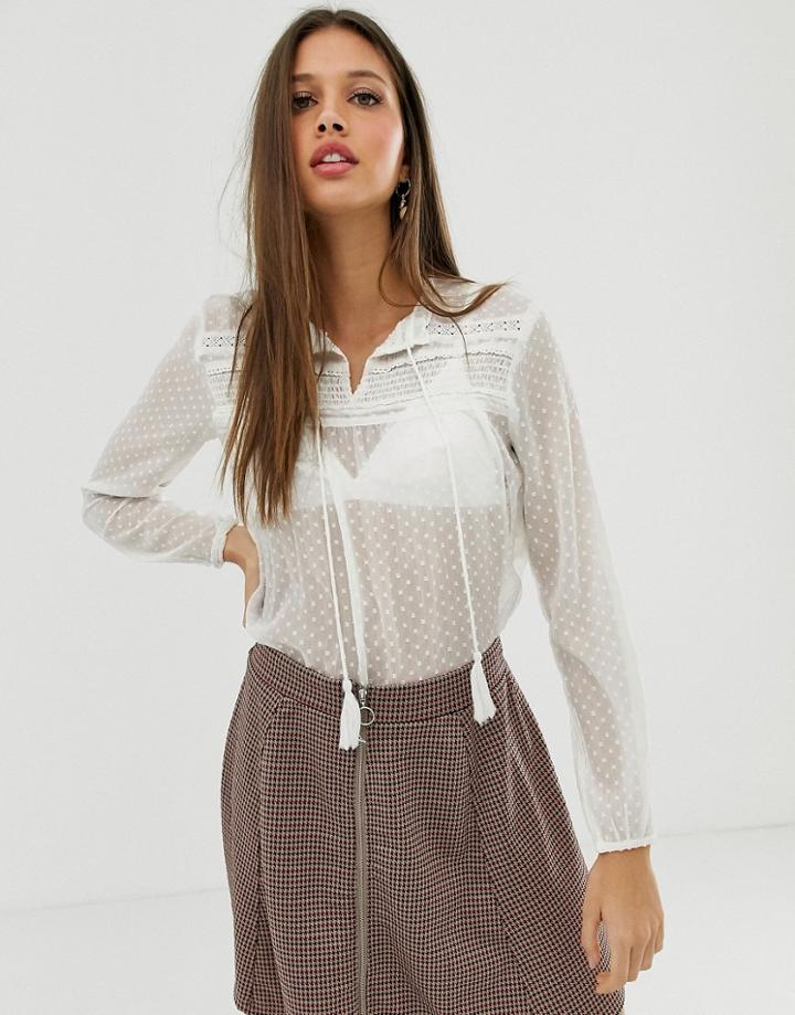Jdy Lace Blouse In White - White