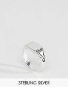 Asos Sterling Silver Square Sovereign Ring - Silver