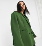 Extro & Vert Plus Oversized Jersey Blazer In Dark Green - Part Of A Set