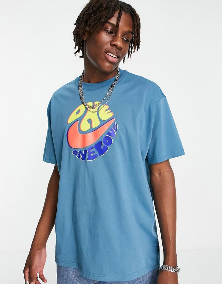 Nike Sport 'power Love' Oversized Heavyweight T-shirt In Teal-blues