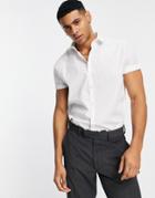 Topman Formal Short Sleeve Shirt In White