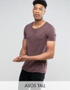 Asos Tall T-shirt With Scoop Neck In Brown - Brown