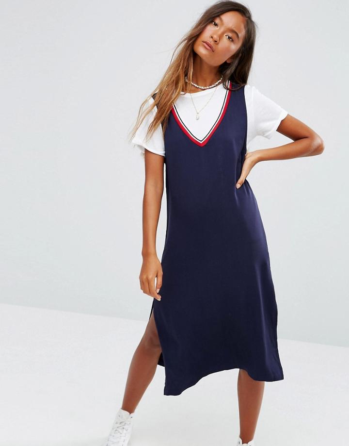 Pull & Bear Varsity Dress - Navy