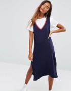 Pull & Bear Varsity Dress - Navy
