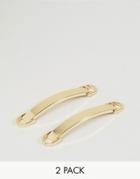 Limited Edition Pair Of Bar Shoe Clips - Gold